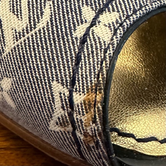 LOUIS VUITTON Monogram Idylle Slingback Heel Open Pumps - Picture 9 of 9